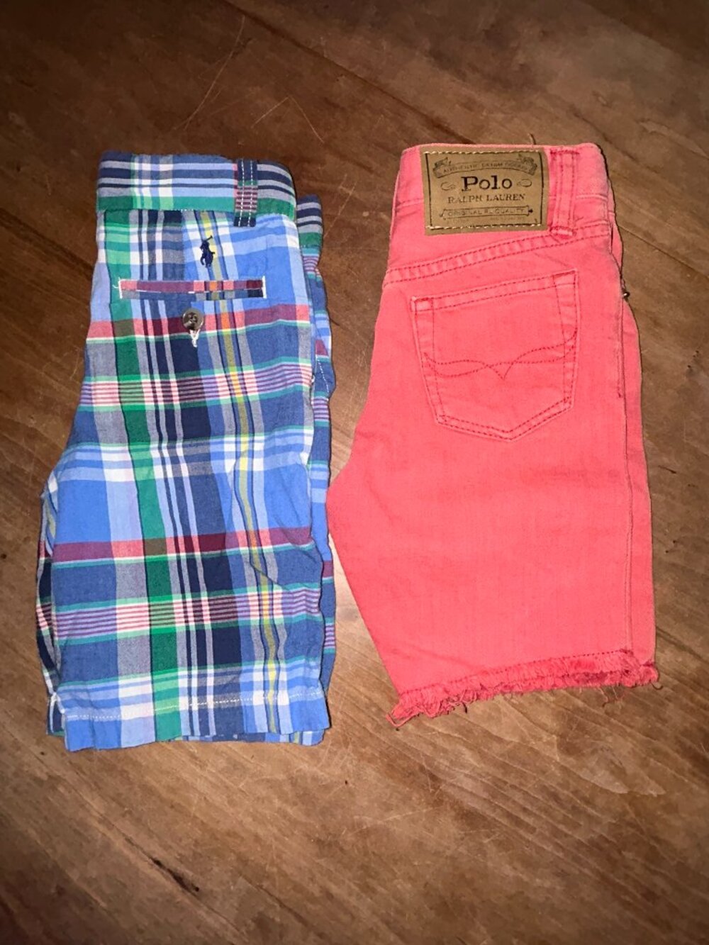 Ralph Lauren Boys Shorts, Bundle Sz 5 Plaid & Summer Red Shorts NWT